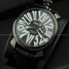 ガガミラノ腕時計 GaGaMILANO 日本製クオーツ インデックス マヌアーレ クロノ 48 SS(PVD) レザー インデックス インデックス