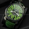 ガガミラノ腕時計 GaGaMILANO  マヌアーレ クロノ 48 SS(PVD) サファイヤクリスタル風防 インデックス レザー