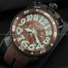 ガガ ミラノ 6054.5 クロノ 48mm SS(PVD) ブラウン文字盤/白インデックス クォーツ ラバー
