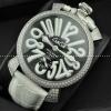 GaGaMILANO ガガミラノ腕時計 日本製クオーツ 自動巻き　2針 ホワイト レザー 機械式（手巻き）/夜光効果