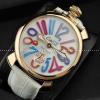 GaGaMILANO ガガミラノ腕時計 2針 機械式（手巻き）/夜光効果 マルチカラーインデックス インデックス ケース