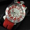 GaGaMILANO ガガミラノ腕時計 日本製クオーツ 6針 クロノグラフ/日付表示 レッド ケース インデックス