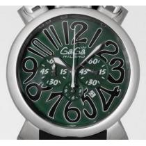 重量感もありガガミラノコピー マニュアーレ クロノ48mm　クォーツ 5050.6 ブラックラバー腕時計