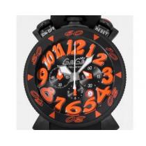申し分のないガガミラノ クロノ 48mm クォーツ 6054.3 ブラックラバー...