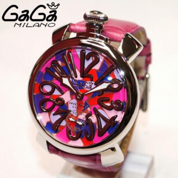 着用感は抜群GaGa MILANO コピーN級品 MANUALE 48mm ピンクレザー