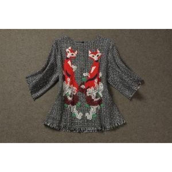 VOGCH 希少価値大！刺繍 ラシャシャツ上着 8403