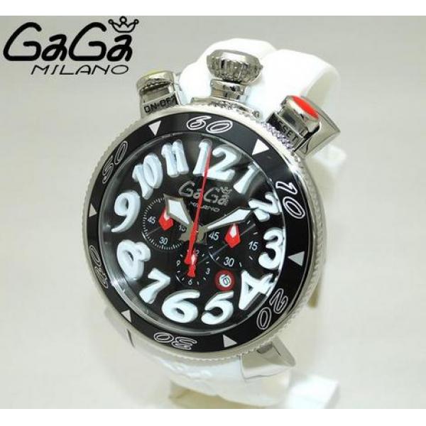 プレゼントにガガミラノ時計コピー クロノ 48mm ホワイト ラバー/シルバー　腕時計
