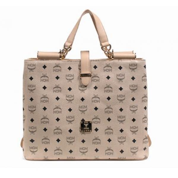 新作!MCMエムシーエム コピー人気大定番ハンドバッグ ベージュbeige