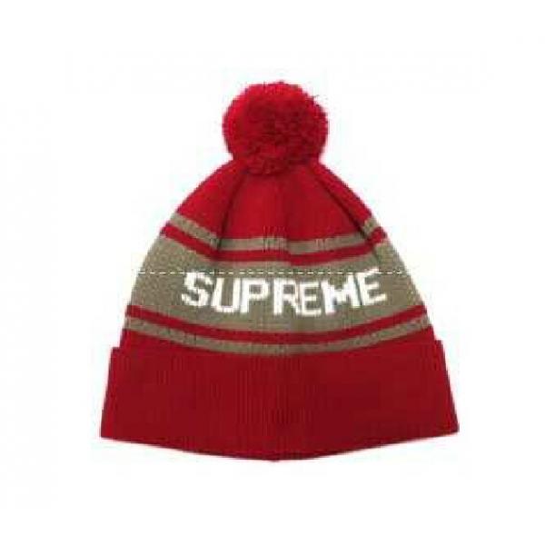 2026FW Supremeシュプリーム ニットキャップ偽物  レッド×コーヒー