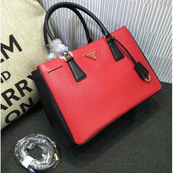 PRADA プラダ トートバッグ レディース用、レア度が高い ブラック×オレンジ