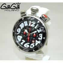 プレゼントにガガミラノ時計コピー クロノ 48mm ホワイト ラバー/シルバー　腕時計