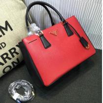 PRADA プラダ トートバッグ レディース用、レア度が高い ブラック×オレンジ