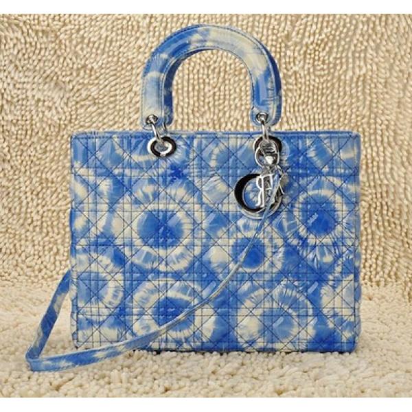 DIORディオール ハンドバッグ　ライトブルー×ホワイト  女性憧れる バッグ