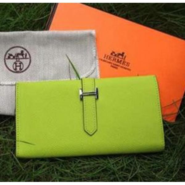 エルメス 長財布 エルメス HERMES 財布 シルバー金具 二つ折り長札 手のひら模様 2026新品 グリーン