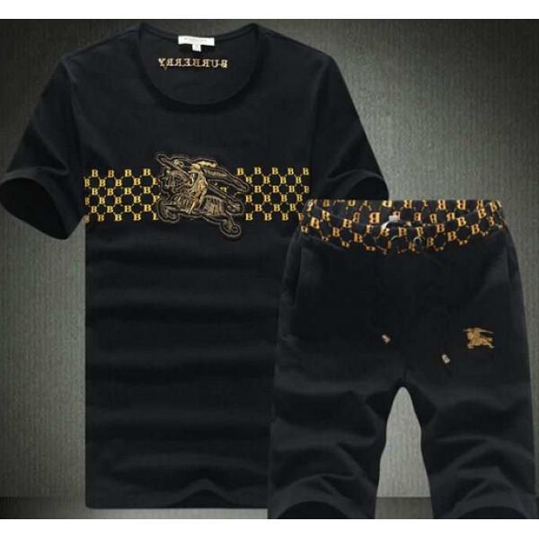 超美品 2026春夏 BURBERRY バーバリー 偽物 半袖Tシャツ 上下セット 2色可選