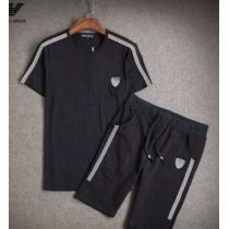 欧米韓流/雑誌 ARMANI アルマーニ コピー通販 半袖Tシャツ 上下セット ...