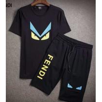 今季 2026春夏 FENDI フェンディ コピー通販 半袖Tシャツ 上下セット 4色可選