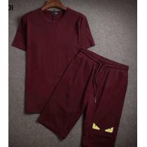 最旬アイテム FENDI フェンディ コピー品激安 半袖Tシャツ 上下セット 3色可選