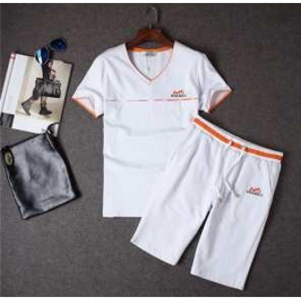 ブランド コピー 安心 2026 HERMES エルメス 半袖Tシャツ 上下セット 2色可選