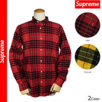 美品　シュプリーム Supreme 長袖 ボタン シャツ レッド イエロー チェ...