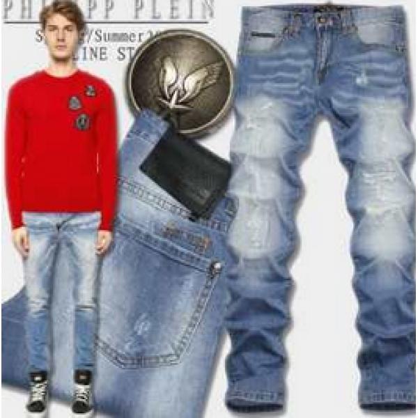 耐久性に優れ新品　2026春夏 PHILIPP PLEIN フィリッププレイン ダメージデニム 