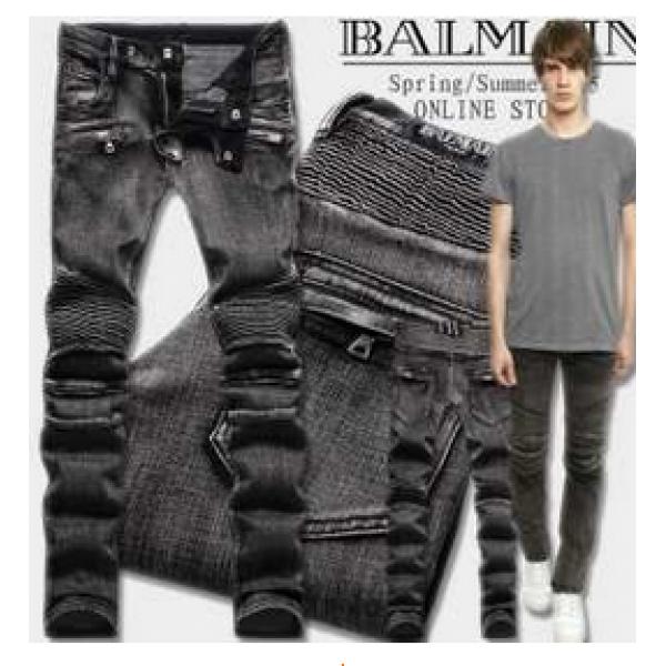 激安　2026春夏 BALMAIN バルマン テーパードデニムパンツ しわのデザイン