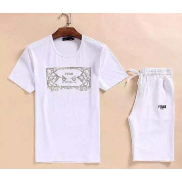 抜群の雰囲気が作れる!2026 FENDI フェンディ 半袖Tシャツ 上下セット 4色可選
