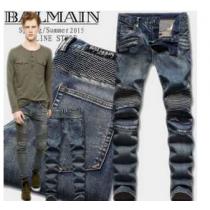 高級感　2026春夏 BALMAIN バルマン 値下げ！ デニムパンツ しわのデ...