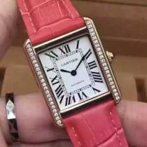魅力的 2026 CARTIER カルティエ サファイヤクリスタル風防 スイスムーブメントETA2671 女性用腕時計 3色可選