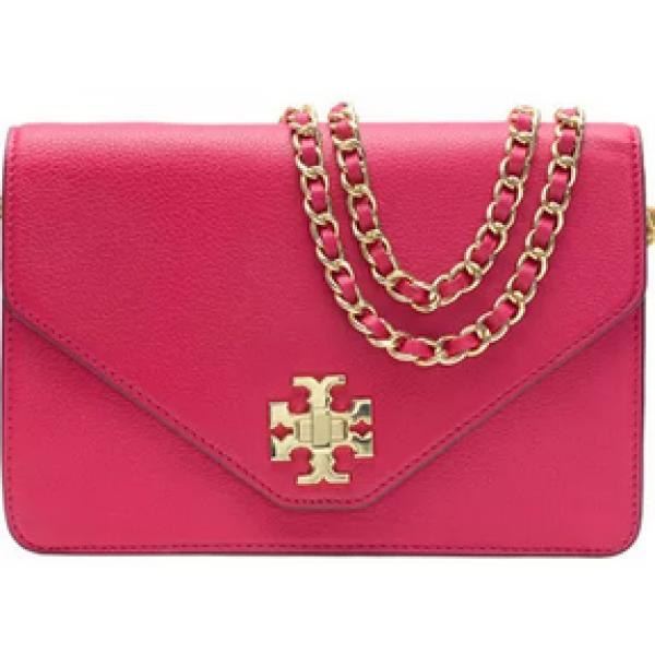 SUPER★SALE！TORYBURCHトリーバーチ  KIRA ENVELOPE CROSS-BODY 斜めがけカーネーションレッド×ゴールド レザー