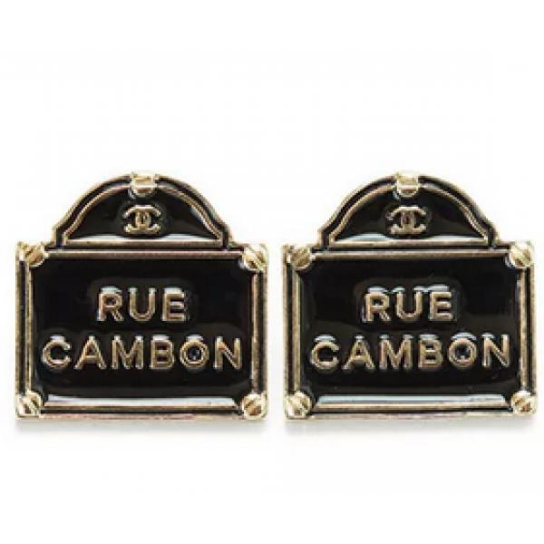 限定特価＆CH CHピアス ア　クセサリー  RUE CAMBON ブラック　ゴールド