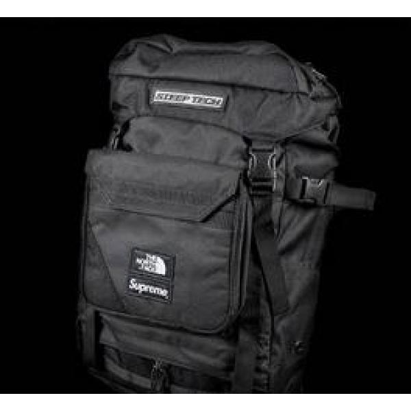 お買い得　Supreme シュプリーム ノースフェイスティープテク　耐久性に溢れるバックパック　ブラック.