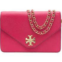 SUPER★SALE！TORYBURCHトリーバーチ  KIRA ENVELOPE CROSS-BODY 斜めがけカーネーションレッド×ゴールド レザー
