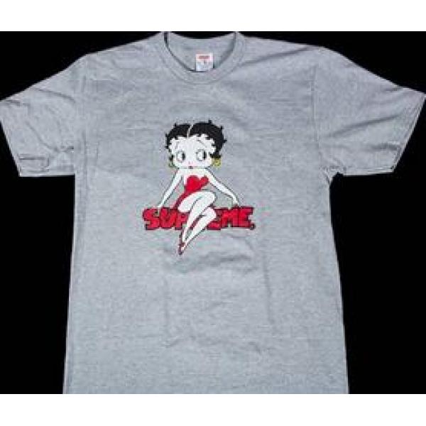 満点　シュプリーム ベティブープ　耐久性に溢れるＴシャツ　グレー.