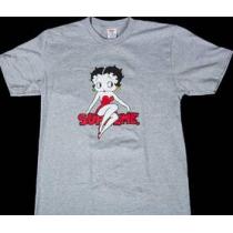 満点　シュプリーム ベティブープ　耐久性に溢れるＴシャツ　グレー.