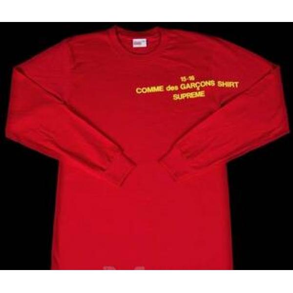 着回し力抜群のシュプリーム ×コムデギャルソン　格安　ロンＴシャツ　レッド.