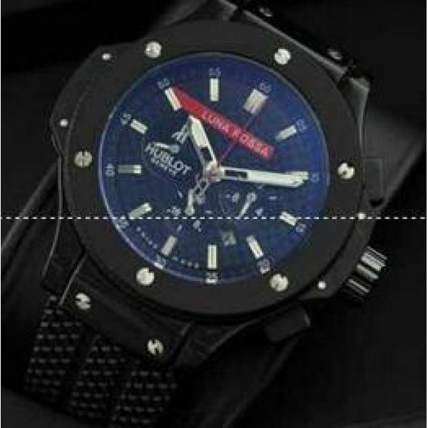 オシャレ感を演出するウブロ  自動巻き 6針クロノグラフ 日付表示 ラバー 45.82mm サファイヤクリスタル風防メンズ腕時計 ブラック.