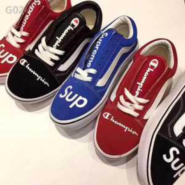 Vans X Champion X Supreme 2026ss高級ダウンのフィルパワーについて  old skool 男女兼用 4色可選 スニーカー