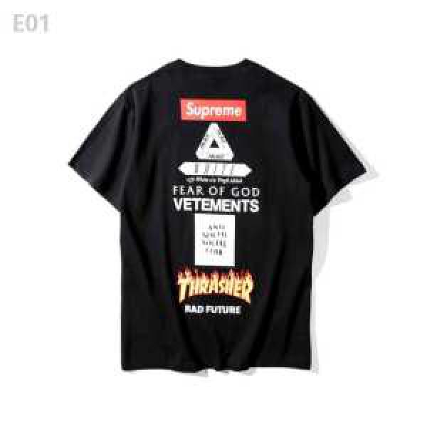  Supreme スタイルアップ効果 お得100%新品2026最新入荷半袖Tシャツ 3色可選