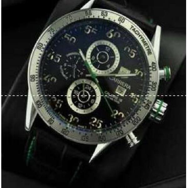 圧倒的な高級感タグホイヤー TAG HEUER カレラ アリゲーターレザー メンズ CV2A1R.FC6235 艶ありの腕時計