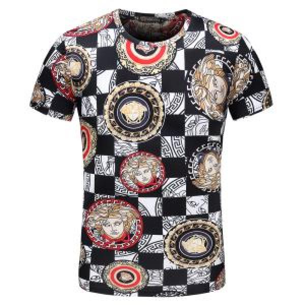 ファッションスタッズ 2026春夏新作 お洒落に魅せる ヴェルサーチ VERSACE 2色可選 半袖Tシャツ