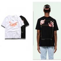 2色可選 快適な着心地 Off-White オフホワイト 半袖Tシャツ 圧倒的人...