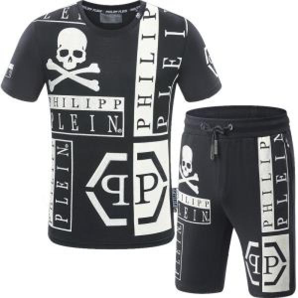 ファッション度アップSALE品追加 PHILIPP PLEIN 半袖セットアップ 2色可選2026新品入荷