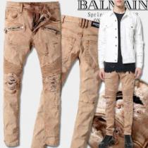 大人キレイめ バルマンBALMAIN ジーンズバックポケット付2026新品入荷ネ...