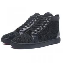 超限定即完売Christian Louboutinクリスチャンルブタンスニーカーコピー品ブラックメンズ激安ハイカットシューズ