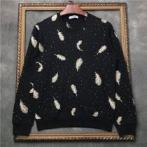 フェザー刺繍付きGIVENCHYジバンシーコピー男女兼用プルオーバーパーカーブラ...