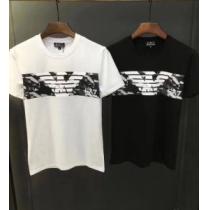 有名人同じアイテム 半袖Tシャツ 2色可選 大胆なデザイン アルマーニ ARMA...