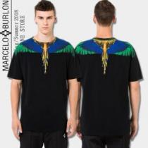 人気急上昇中 マルセロバーロン Marcelo Burlon  ミックス感が溢れる 半袖Tシャツ 2色可選 高感度アイテム