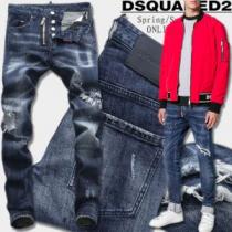 頑丈な素材DSQUARED2偽物ディースクエアードメンズロングデニムジーンズ人気...