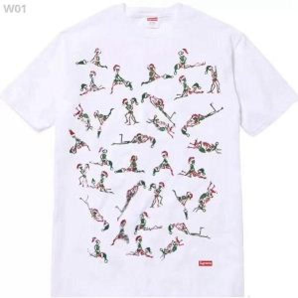 最終数量限り！ 半袖Tシャツ 格好良いアイテム シュプリーム SUPREME FW17 Christmas 最近人気一番！